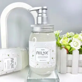 Whole Sale AILKE Brand Private label SPA works perfumed Rose scrub Sakura shower gel body wash for women Bath And Whitening 1