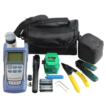 

Fiber Optic FTTx ToolKits 6 In 1 Optical Fiber Fiber Cleaver Green Plastic/ Strippers Optical Power Meter 1mW/ Plastic VFL 1mW