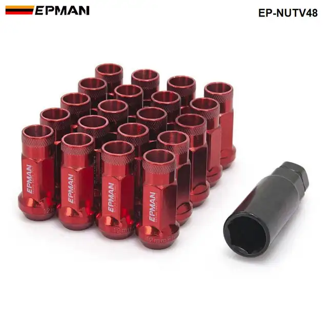 Epman Racing V48 20PCS Extended Wheels Tuner Lug Nuts Open End M12X1.5 Titanium 