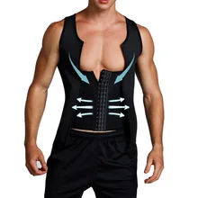 Мужской быстро корректирующий пояс для похудения, мужской жилет на молнии, облегающий пояс, Корректирующее белье для похудения, мужские майки