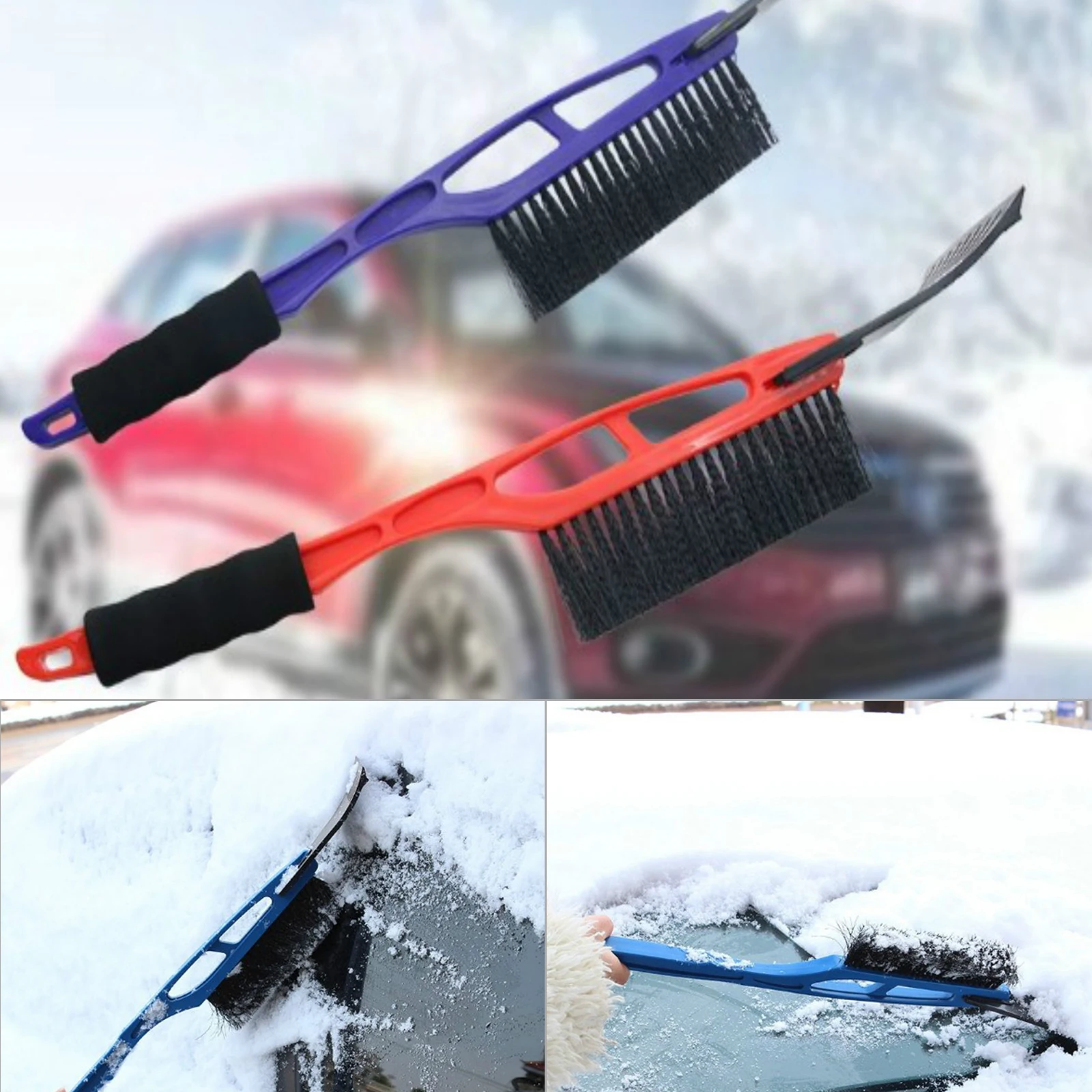 2 in 1 Car Scraper Car Ice Scraper Snow Remover Shovel Brush Window
