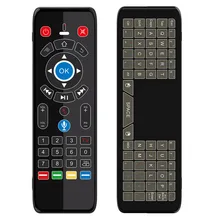Miniteclado de juego con retroiluminación táctil, de 7 colores, para Air Mouse, control remoto por voz, giroscopio, 2,4G, luz LED IR para TV Box de Smart TV