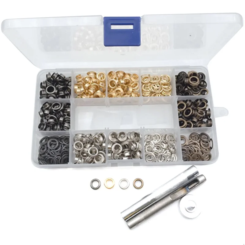 

HOT 200 Sets Grommet Kit, 4 Colors Grommets Eyelets with 3 Pcs Install Tool ,for Tarps, Fabric, Canvas, Clothing, Leather