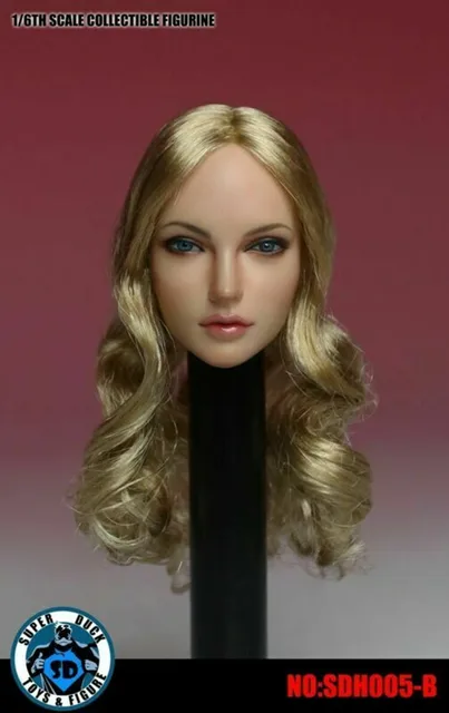 Super DUCK SDH005B1/6 European girl blonde curly hair sculpture fits 12'' figure model doll sculpture DIY 3