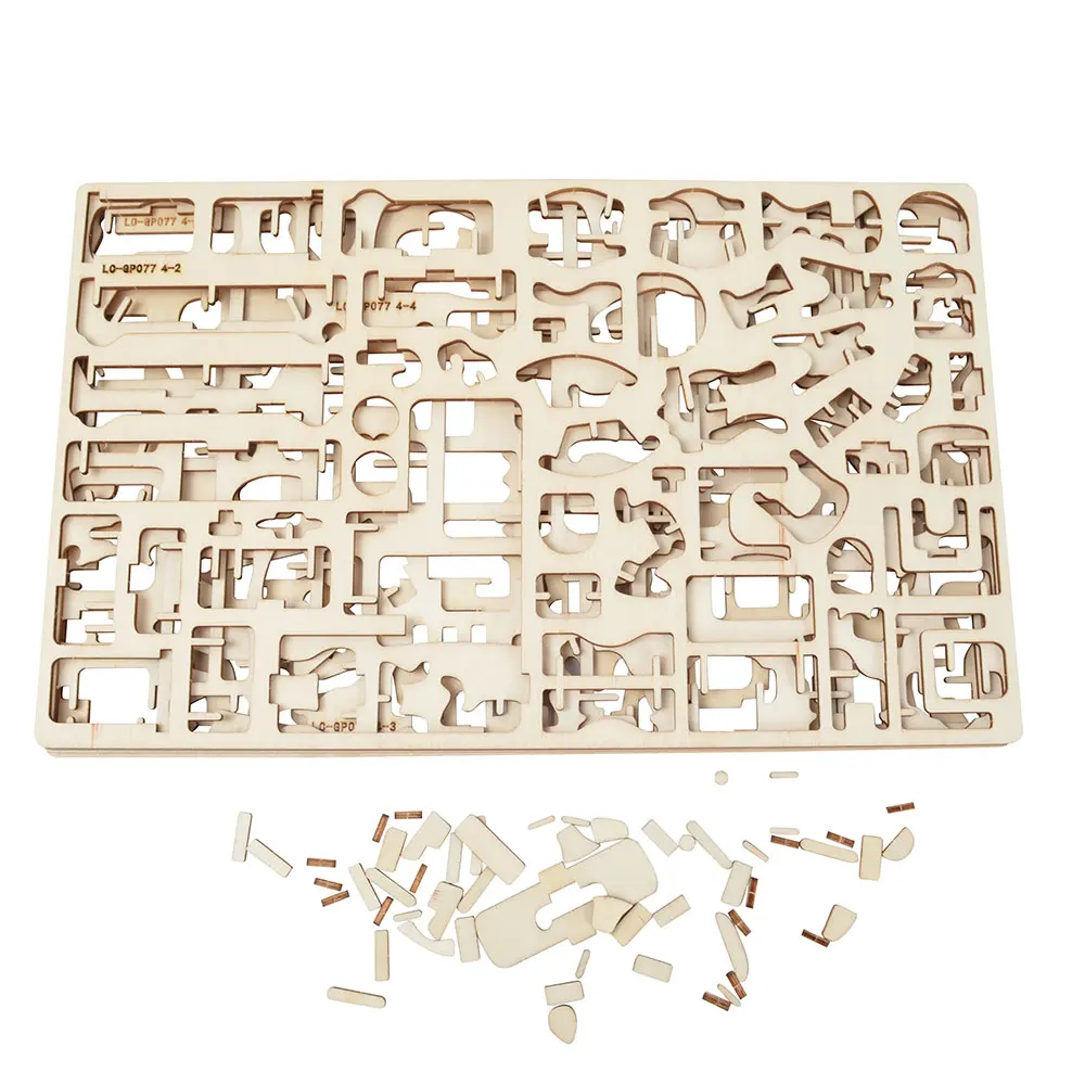 (34 шт./компл.) Лазерная резка своими руками Деревянный 3D кукольный дом мебель