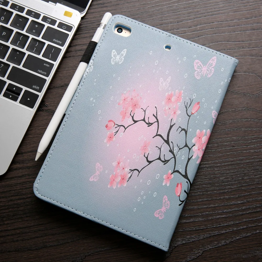 Lovely Kids Cartoon Leather Tablet Case For Ipad Mini 1 2 3 4 7.9" Universal Flip Wallet clip Silicone Back Cover Stand+Pen