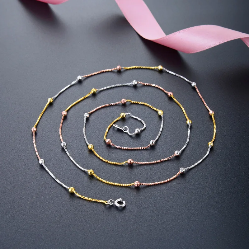 

Korean-style Simple Students MORI Series Choker Women's S925 Fine Silver-Style Box Aberdeen Bag Bead Necklace