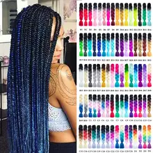 Aigemei, высокотемпературное волокно, огромные косички, Омбре, синтетические косички, волосы для наращивания, 100 г, 24 дюйма, вязанные крючком косички, волосы для женщин