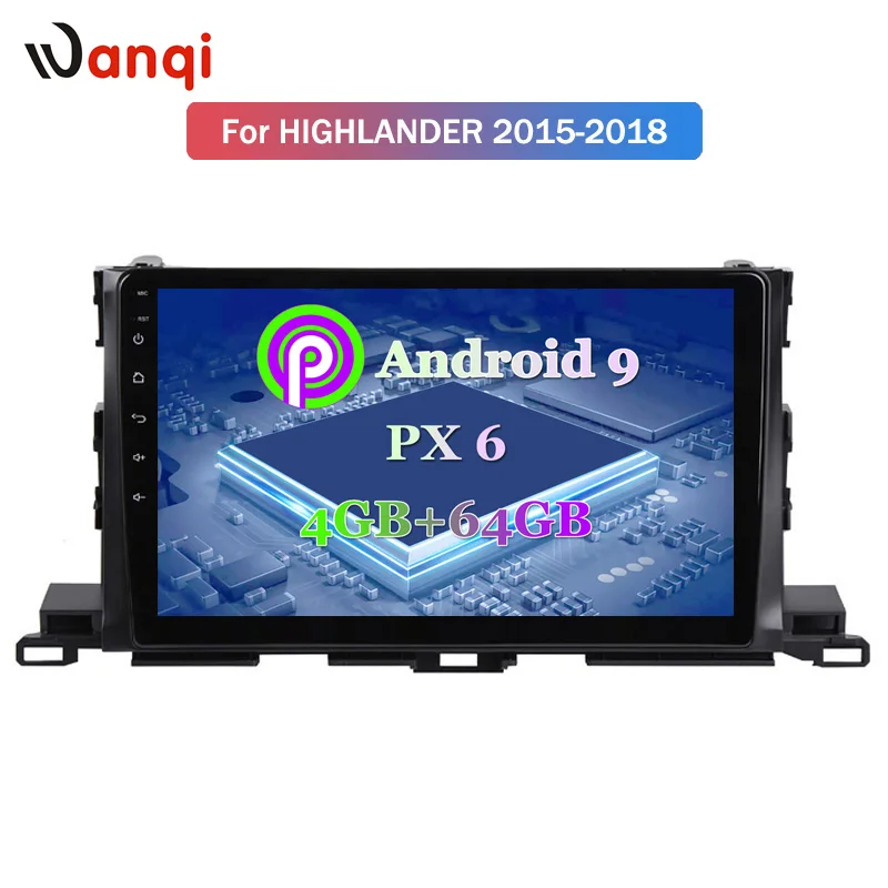 Cheap 10.1inch Android 9.0 Car GPS Navigation for Toyota highlander 2015-2018 Support Stereo Audio Radio Video 1