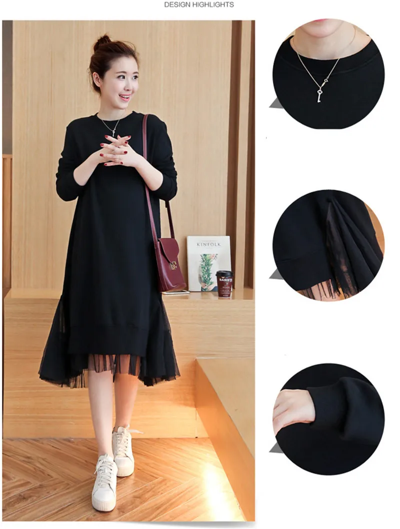 Autumn Casual Loose Maternity Nursing Dresses Clothes for Pregnant Pregnancy Women Breastfeeding Vestidos Clothing Plus Size