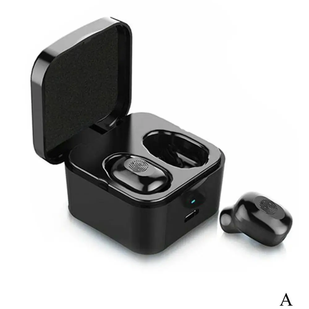 Мини беспроводные Bluetooth наушники в ухо спортивная Гарнитура вкладыши зарядка 8 XR наушники Mic Box для IPhone Handsfree с L4I7 - Цвет: A