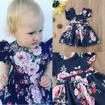 

Toddler Kids Baby Girls Floral Dress Princess Party Summer Sleeveless Dress