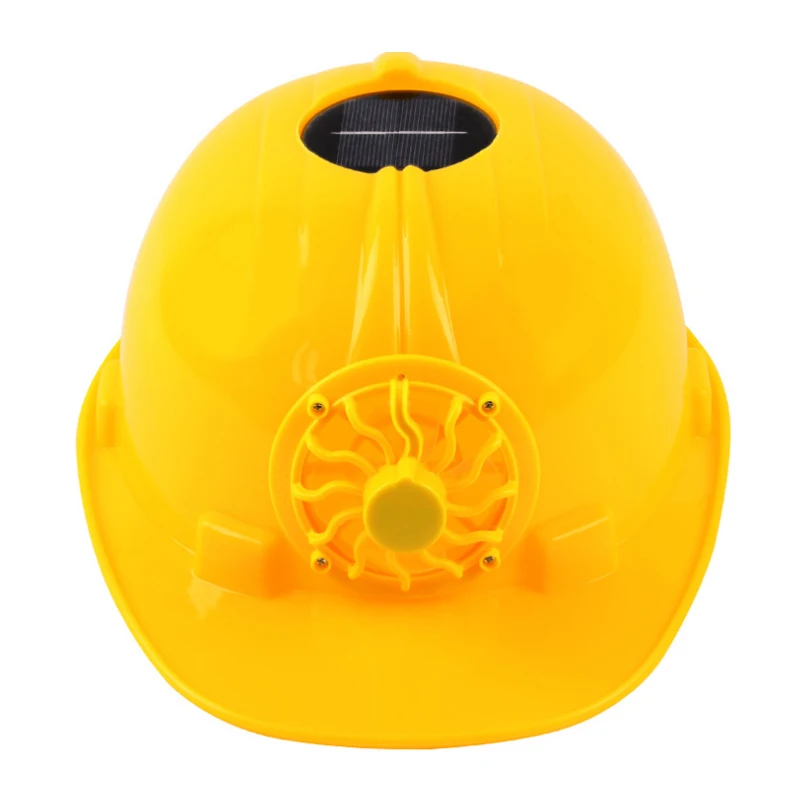 Yellow helmet Шлем с солнечной батареей, летний вентилятор, кепка, для улицы, конструкция, солнцезащитный крем, охлаждающий дышащий шлем, широкий верх, шляпа, солнцезащитный шлем - Цвет: Yellow helmet
