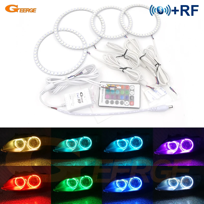 

For BMW 3 Series E90 E91 E92 Excellent RF remote Bluetooth App Control Multi-Color RGB led angel eyes car Accessories