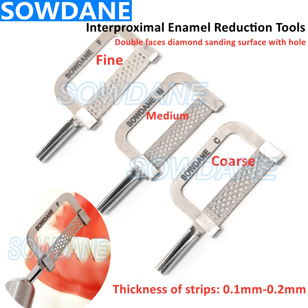 

Dental Interproximal Enamel Polisher Reduction Automatic Strips Handle Use Double Sides Strip Diamond Sanding Surface with hole