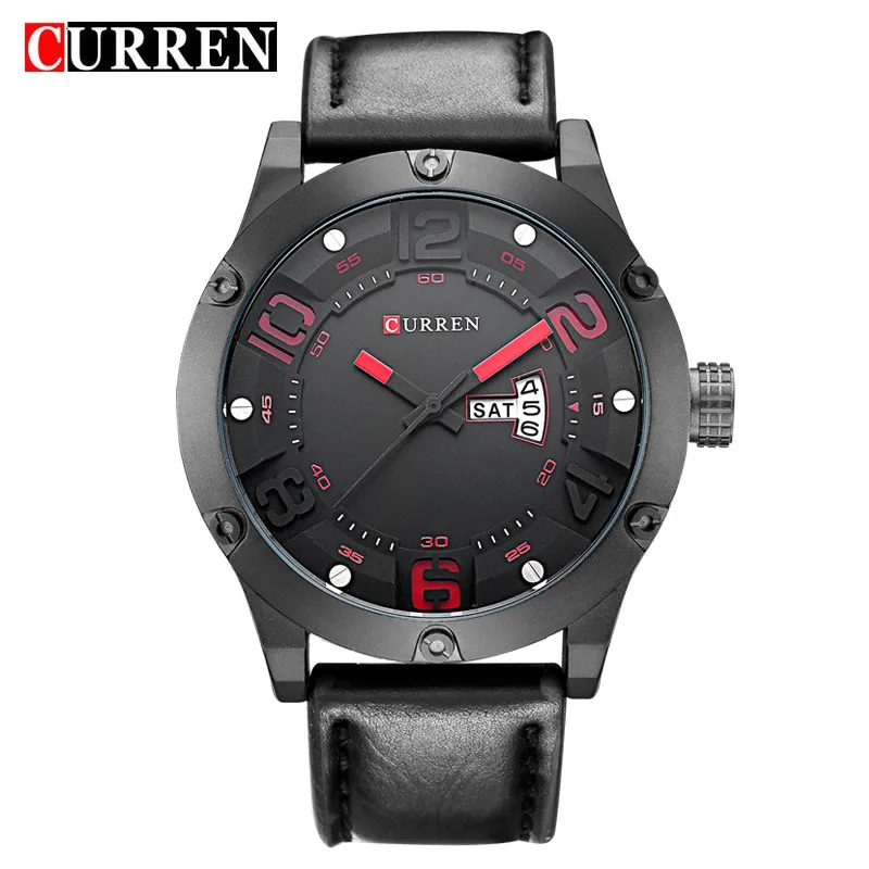 

Men's Watch CURREN Fashion&Casual Creative Leather Strap Quartz Display Date and Week Waterproof Wrist Watch Relogio Masculino