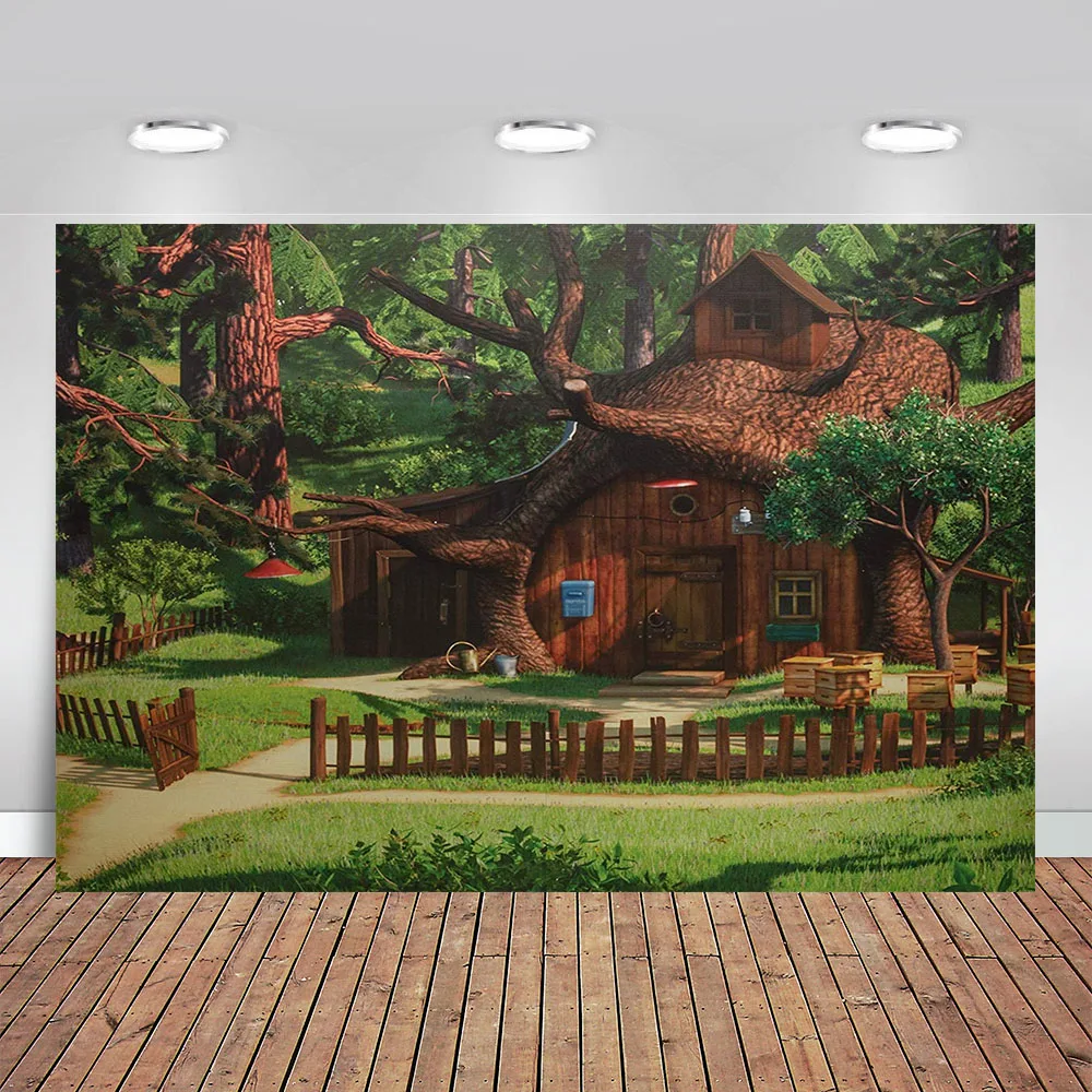 

Masha and Bear Theme Party Photo Backdrop Kids Birthday Backgrounds Photography Studio Banner Party Decorations