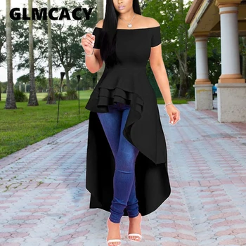 

Women Off Shoulder Summer Dress Sexy Slash Neck Irregular Midi Dress Loose Party Evening Formal Vestidos