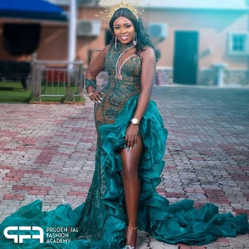 Alternative view of Kevwe One Shoulder Lace African Dress