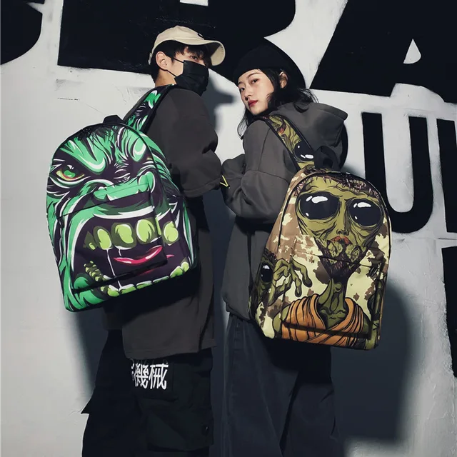 2021 Boy Girl School bag Women Hulk Cartoons Bagpack Teenagers Schoolbags  Men Student Backpack Packsack