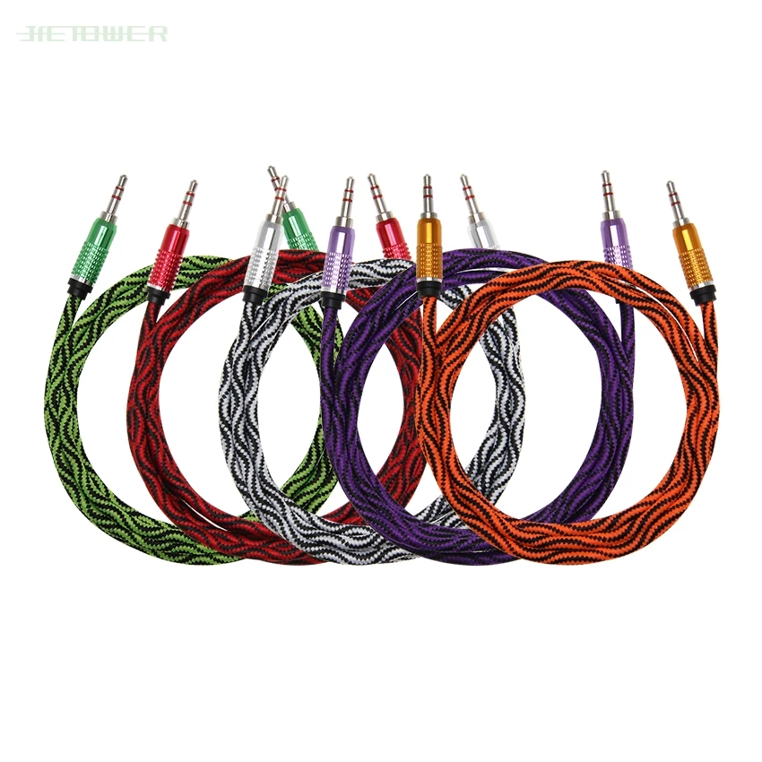 100pcs lot 1 5m Python Snake skin Heavy thick audio cable Extension Hi Fi Headphone 3 5 Jack Cable for MP3 MP4 Player Car good