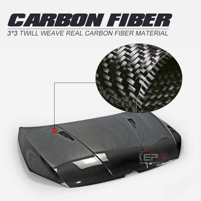 

Car-styling For Golf 7 R Facelift RV Style Carbon Fiber Front Hood Glossy Finish Bonnet Cover With Air Vent Fibre Drift Body Kit