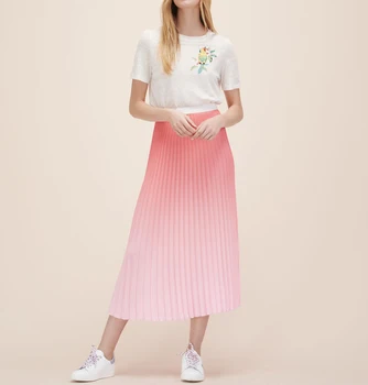 

Women Skirt Spring Summer 2017 New Gradient Pleated Skirt