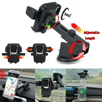 

New Arrival 360°Car Windscreen Suction Cup Mount Mobile Phone Holder Bracket Stand Retractable Dashboard Stand Storage Holders