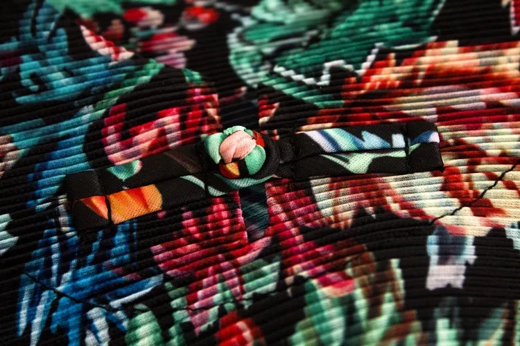 Горячая Miyake fold три четверти футболка народная печать Пряжка футболка