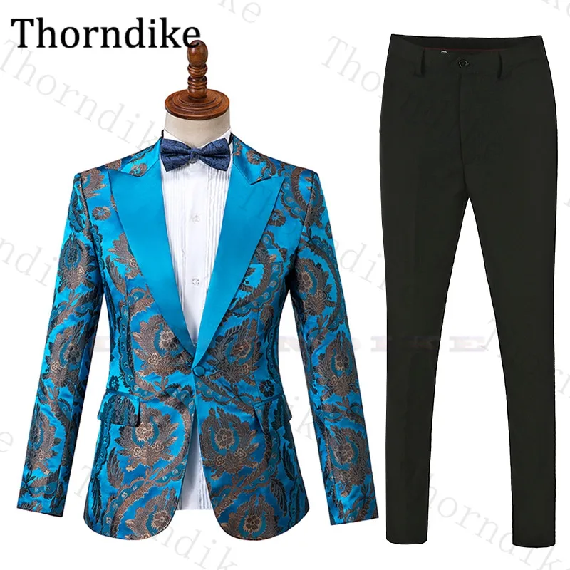Мужские костюмы Thorndike из 2 предметов Свадебный костюм с принтом в виде