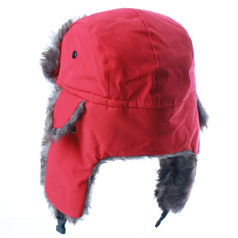 bomber trapper hat CAMOLAND Winter Waterproof Bomber Hat For Women Men Faux Fur Earflap Caps Outdoor Male Russia Ushanka Snow Ski Cap men's bomber hats