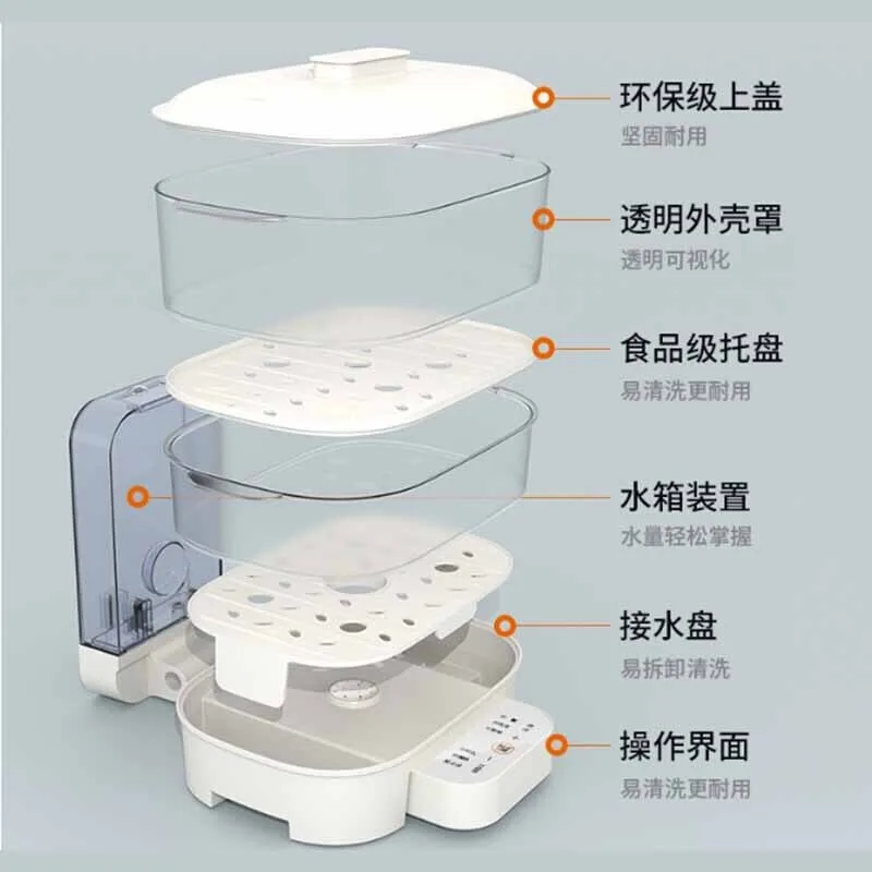 Jooyang Multi-functional Pot Cooking One Electric Pot Electric Steamer Steam Timing Steamer Can Be Folded 12.5L