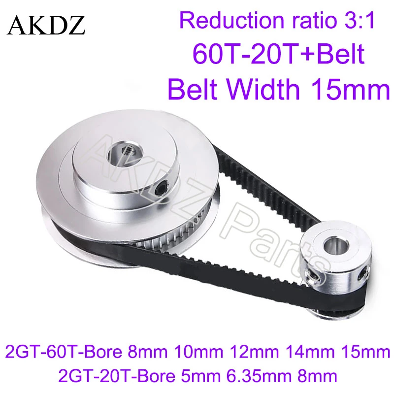 Timing Belt Pulley Gt2 60 Teeth 20 Teeth Reduction 31/13 3d Printer