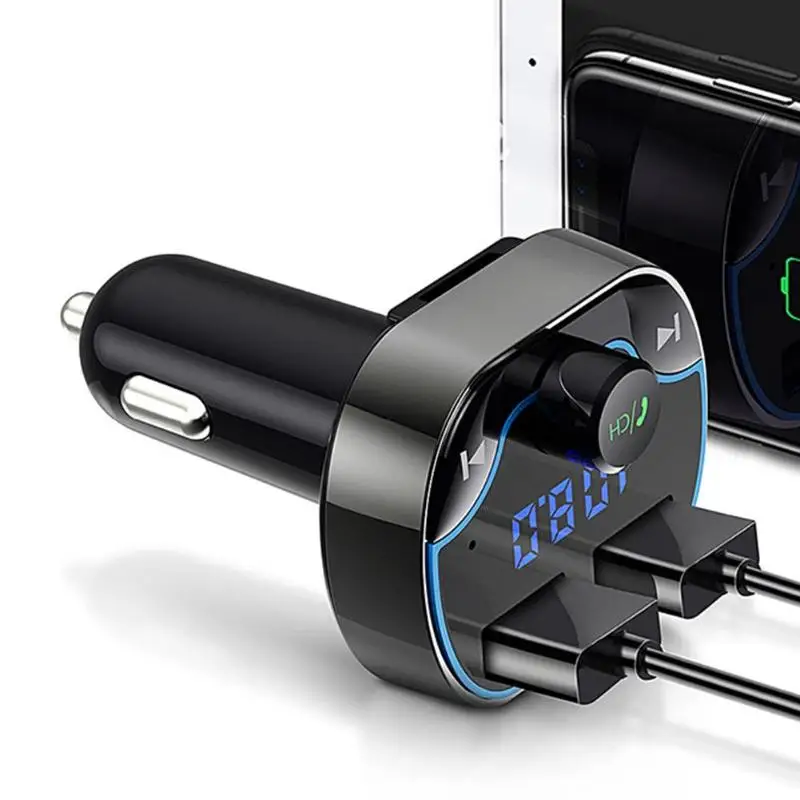 T24 Handsfree Bluetooth 4,2 fm-передатчик двойной USB 3.1A быстрое автомобильное зарядное устройство