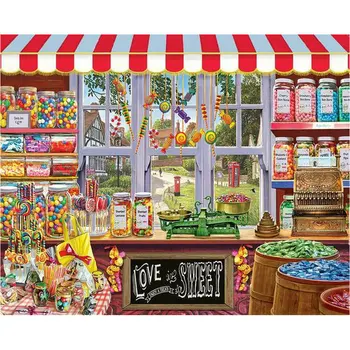 

Diamond Mosaic"Candy shop"Full square DIY Diamond Embroidery Cross Stitch Rhinestone Handicraft 5D diamond painting Wall Art