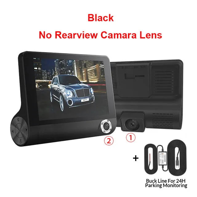 MaoHooMa Car Dvr 3 Camera Lens 4.0 Inch Dash Cam Auto Video Recorder Registrator Dual Lens With Rear View Camera DVRS Camcorder - Название цвета: Two Camera with BL