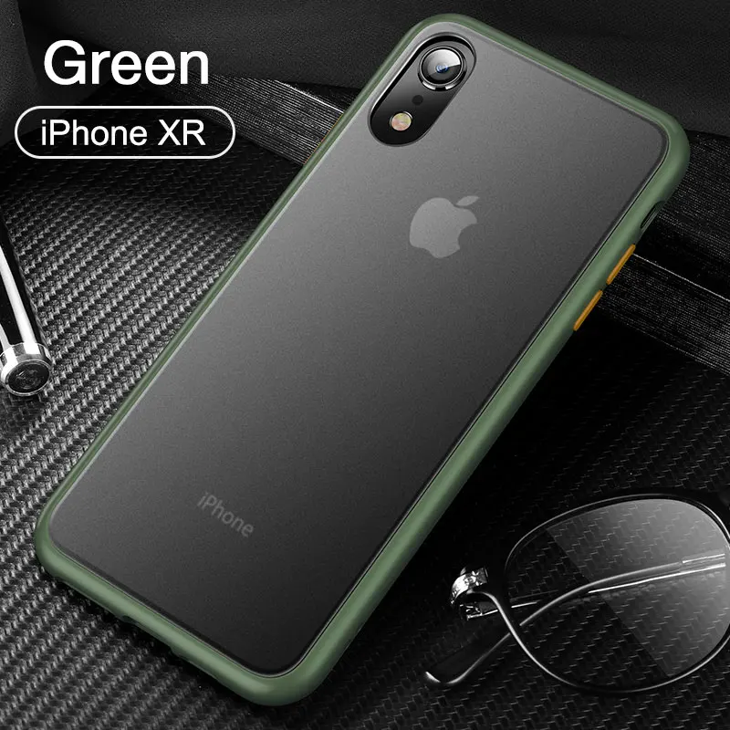 Чехол CAFELE для мобильного телефона iPhone Xr, мягкий чехол+ жесткий чехол для ПК, защитный чехол - Цвет: Green
