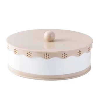 

5 Cell Gourmet Candy Dish Plate, Plastic with Lid, Nuts Dried Fruit Tray Snack Storage Box - Stackable, 3 Colors to Choose
