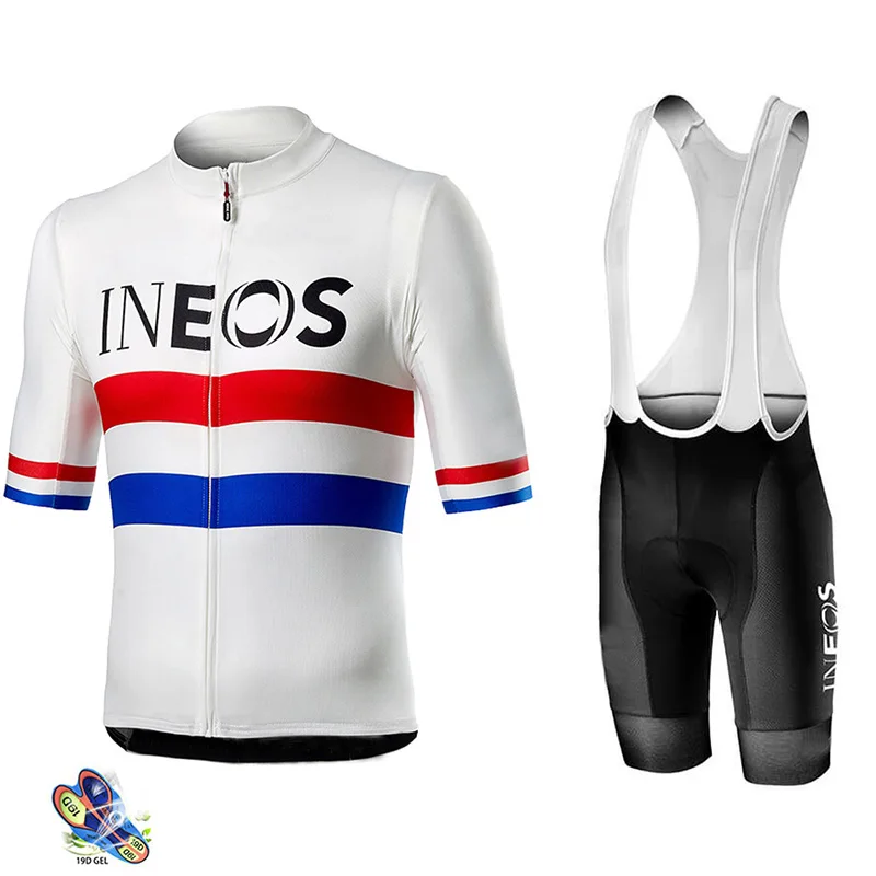 

2019 New INEOS Summer Cycling Jersey Set Breathable Team Racing Sport Bicycle Jersey Mens Cycling Clothing Short Bike Jersey NW
