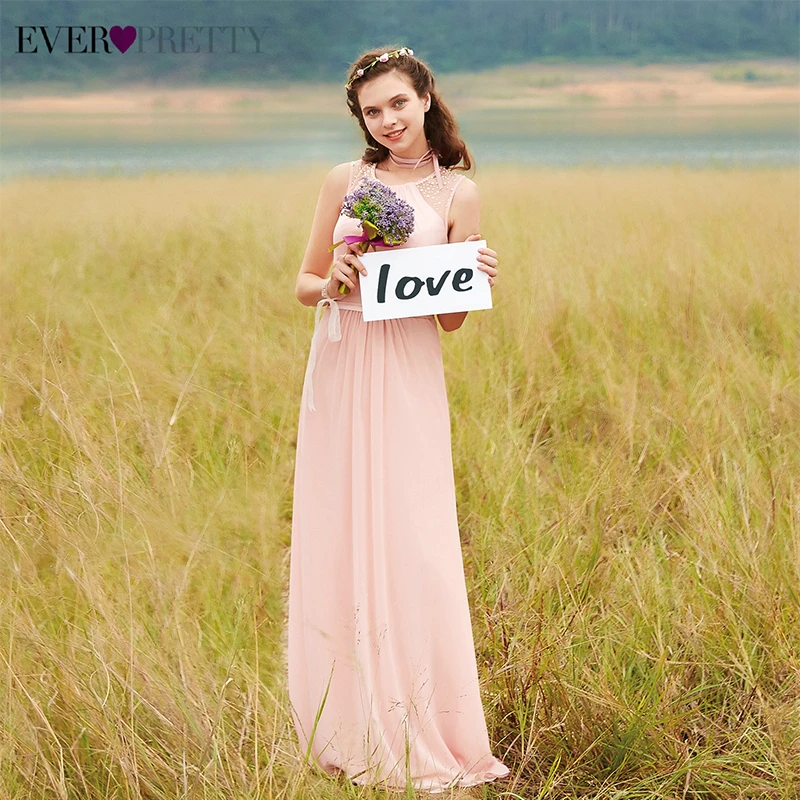 Ever Pretty элегантные вечерние платья Ever Pretty A-Line с круглым вырезом из бисера без рукавов Дешевые вечерние платья Vestido Longo Festa