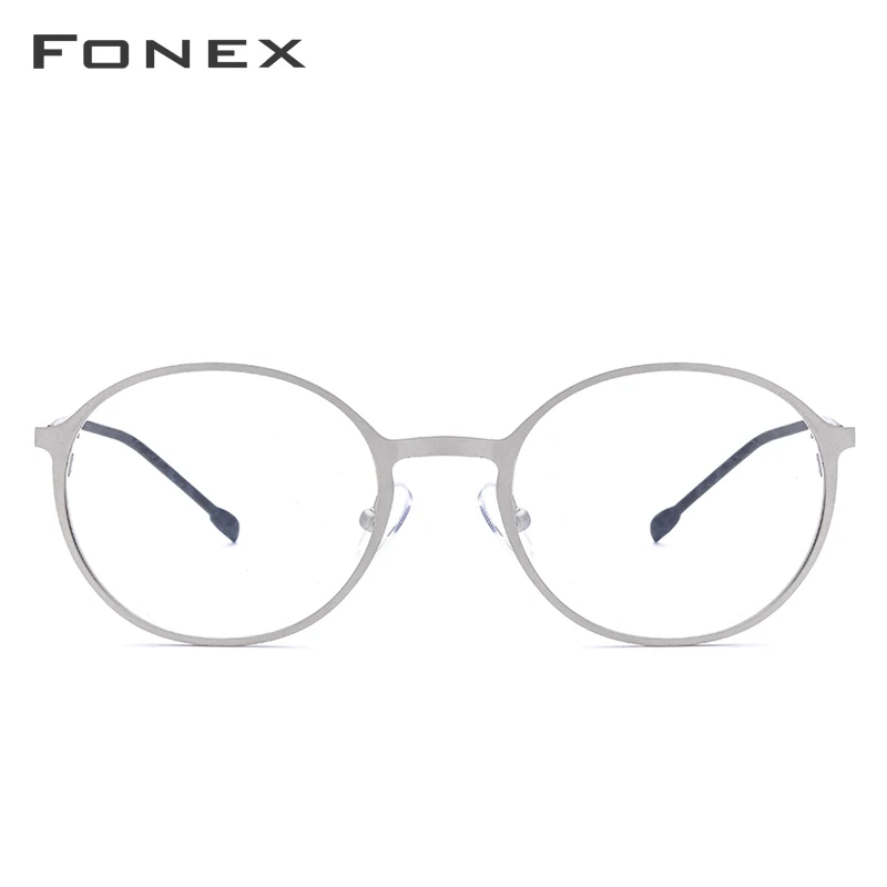 Мужские и женские ультралегкие круглые очки FONEX для близорукости по рецепту|frame