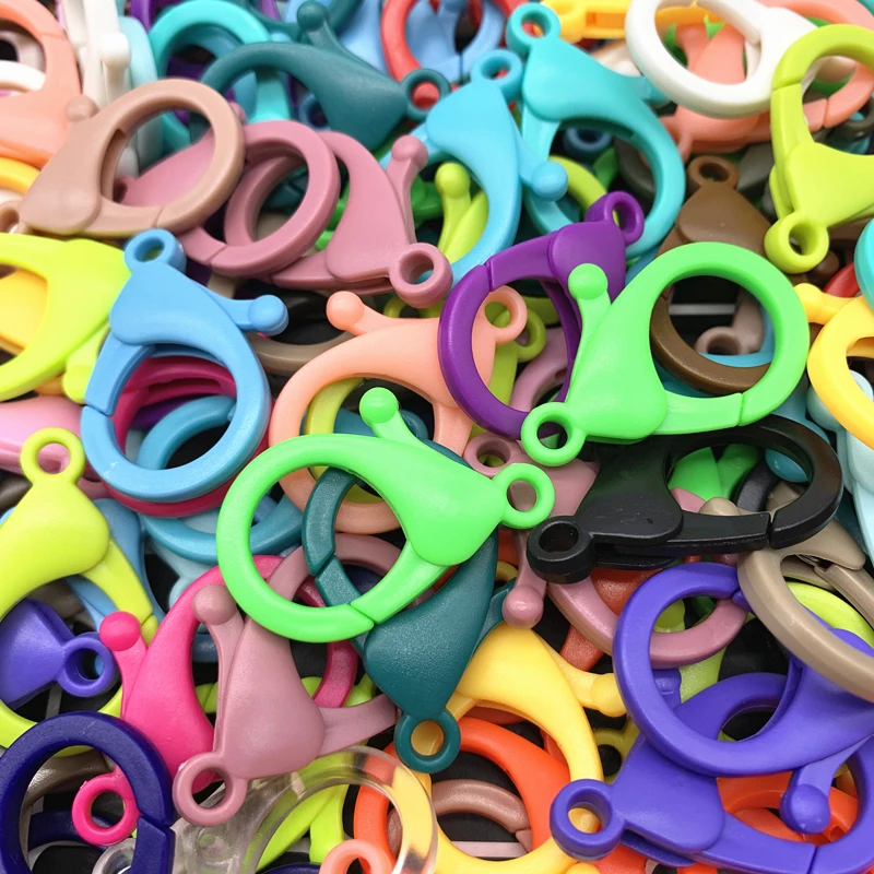 1000pcs 35*22mm Candy Colors Acrylic Lobster Clasps Hooks Key Chain Sweet Rings for DIY Charms Keychain Jewelry Accessories | Украшения и