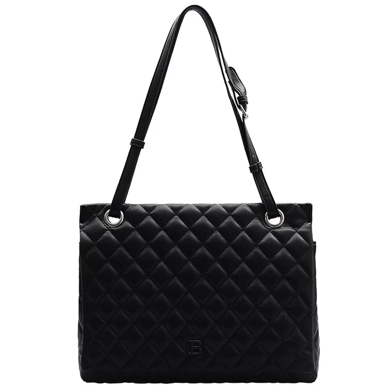 

iVog New Arrival Everyday Ladies Big Shoulder channels Handbag Quilted Fashion Chain Black Hand Bags for Women 2019