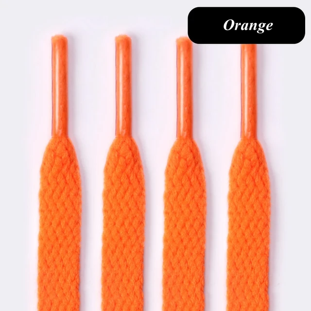 1Pair Flat Shoelaces for Sneakers 36colors Fabric Shoe laces White Black Shoe lace Boot Laces for Shoes Classic Soft Shoestrings Orange