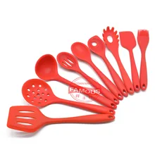 Amazon горячие продажи силикагель кухонная посуда девять частей набор-Кухонная лопатка скребок щетка для выпечки для барбекю инструмент для приготовления пищи
