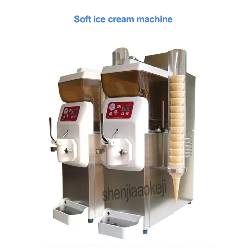 220 В коммерческое мягкое мороженое машина Автоматическая 12-16 л/ч холодный напиток Электрический сладкий мороженое-рожок Машина 990 Вт