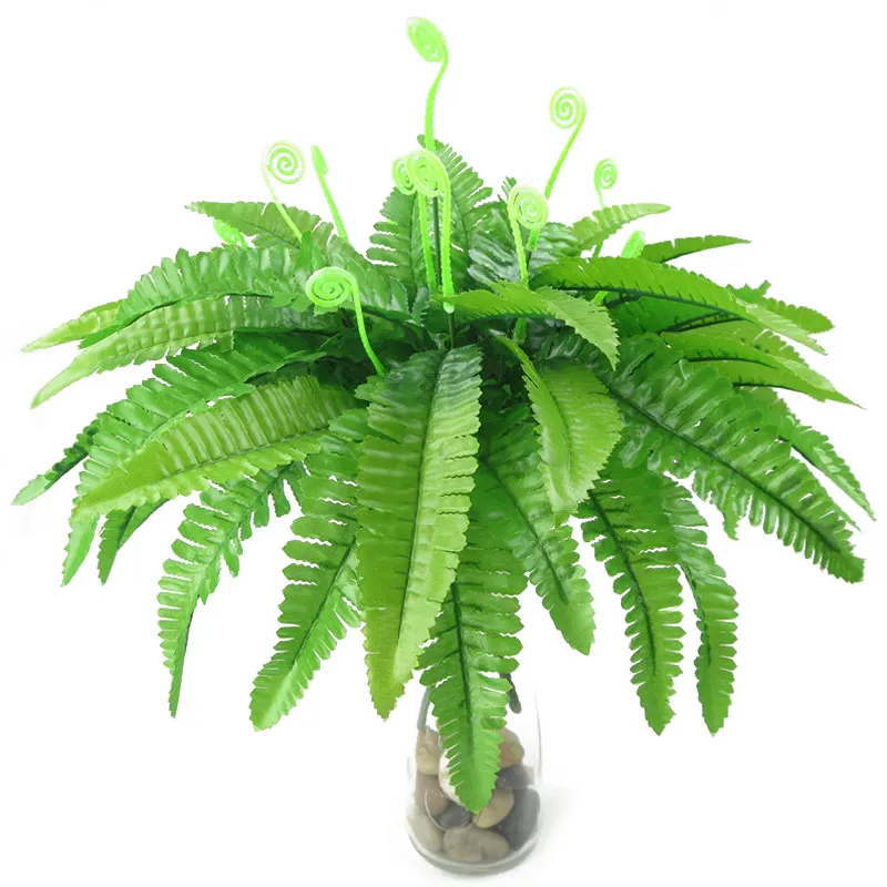 10 Simulation fern grass green plant artificial fern persian leaves flower wall hanging plants home wedding shop decoration - Color: 10