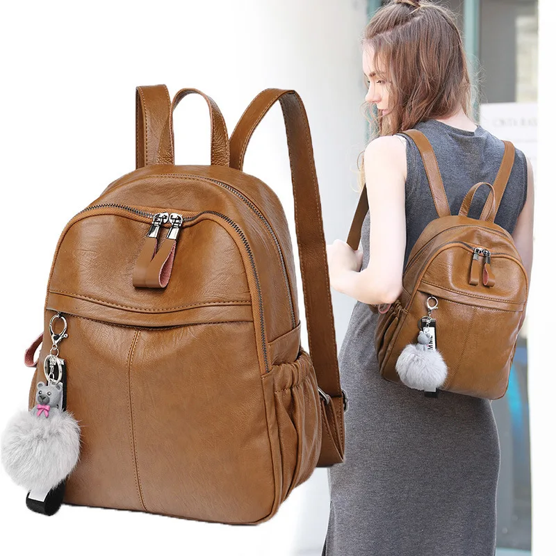 

Shoulders Package Woman Tide 2019 Trend Student Backpack Leisure Time Tourism Luggage And Bags Send Little Bear Hanging Drop