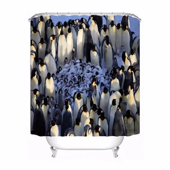 

Home Bath Curtain For Bathroom Custom Penguin Ice Life Home Decor Shower Curtain Waterproof Fabric Hooks #180417-01-85
