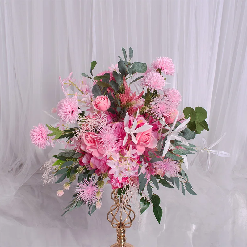 pink SPR 35 см красный свадебный стол центр цветок шар искусственный flore центральный вечерние украшения для домашнего мероприятия - Цвет: pink